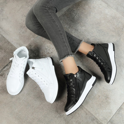 Sleek Leather Sneakers Sophie Laurie Board Shoes