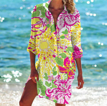 Vibrant Printed Bikini Cover Up by Sophie Laurie