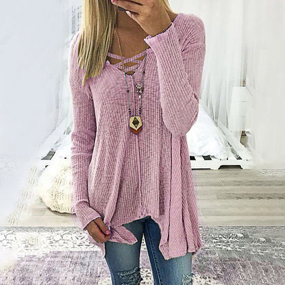 Elegant V-Neck Irregular Blouse by Sophie Laurie