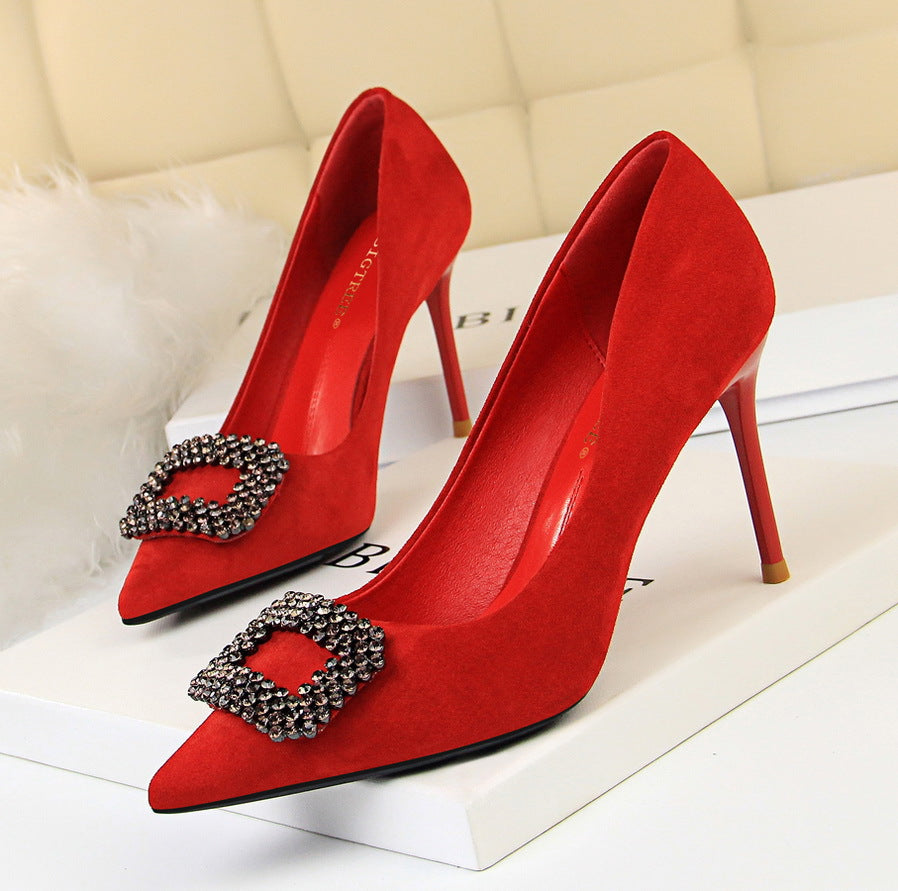 Elegant Rhinestone Stiletto Heels by Sophie Laurie