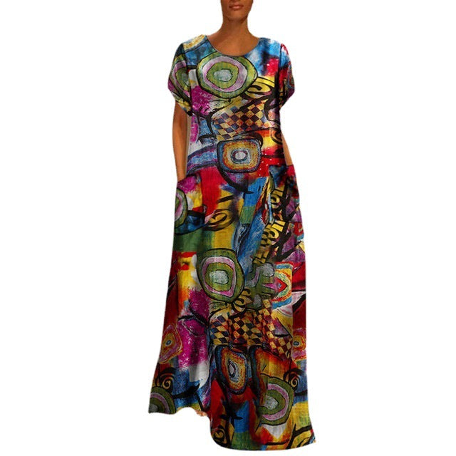 Vibrant Print Sophie Laurie Swing Maxi Dress