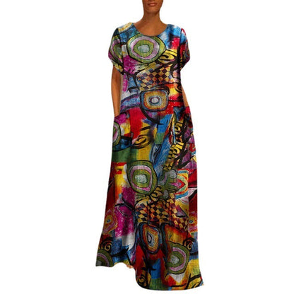 Vibrant Print Sophie Laurie Swing Maxi Dress