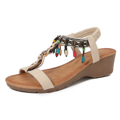 Chic Rhinestone Wedge Sandals by Sophie Laurie