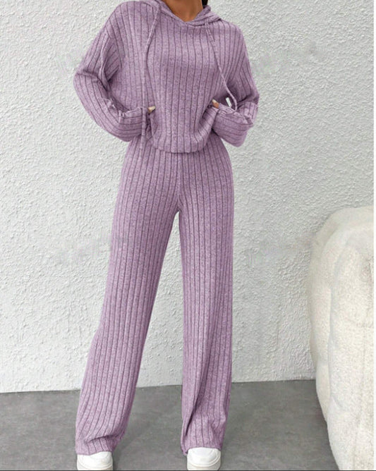 Cozy Striped Sophie Laurie Hoodie Lounge Set
