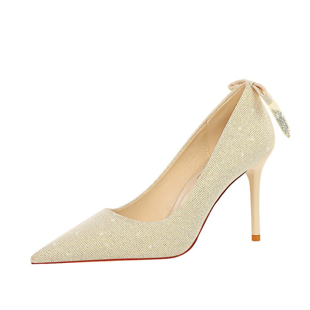Elegant Gold Stiletto Heels by Sophie Laurie
