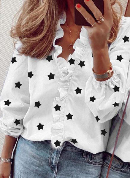 Chic Ruffled Long Sleeve Blouse by Sophie Laurie