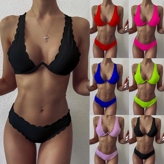Scalloped Edge Sophie Laurie Underwire Bikini Set
