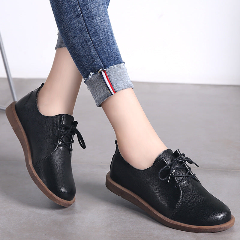 Retro Comfortable Sophie Laurie Leather Lace-Up Shoes