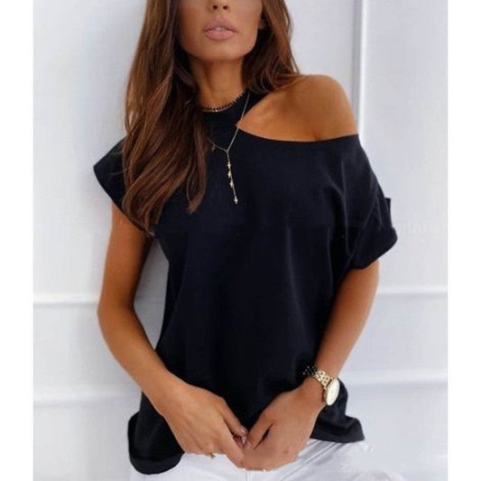 Chic Solid Short Sleeve Tee by Sophie Laurie