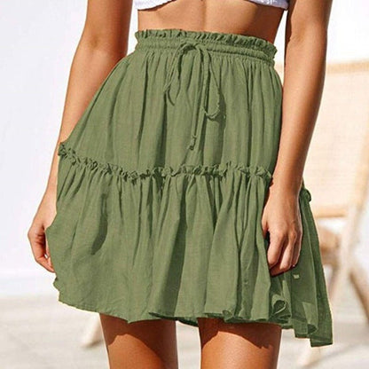 Ruffled Drawstring Mini Skirt by Sophie Laurie