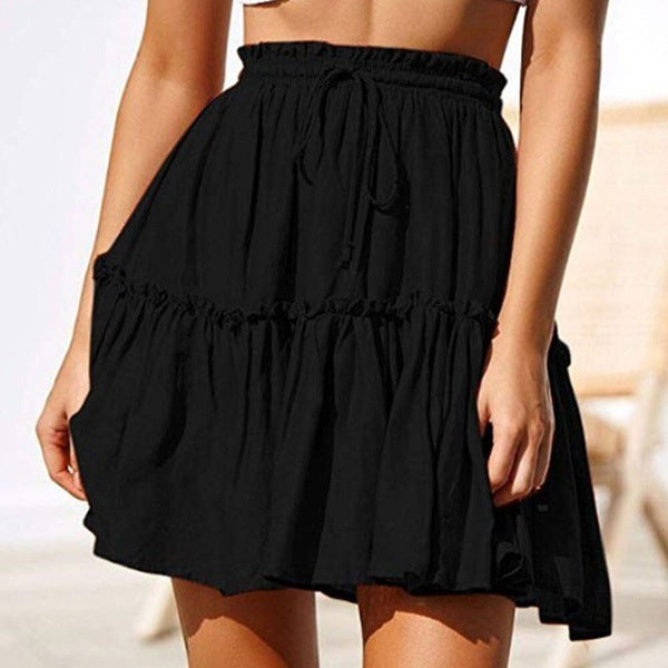 Ruffled Drawstring Mini Skirt by Sophie Laurie