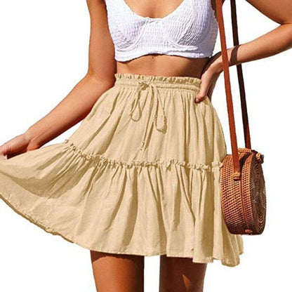 Ruffled Drawstring Mini Skirt by Sophie Laurie