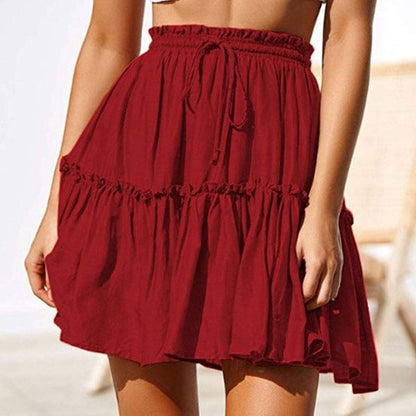 Ruffled Drawstring Mini Skirt by Sophie Laurie