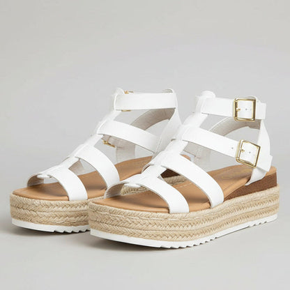 Chic Platform Sophie Laurie Cross Strap Sandals