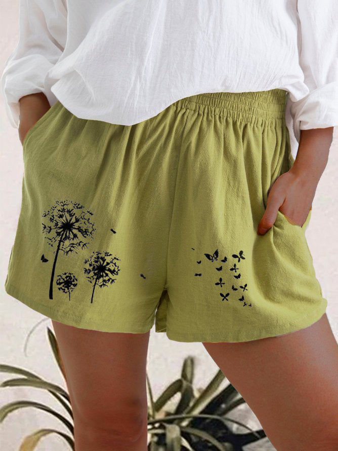 Dandelion Print High Waist Shorts Sophie Laurie