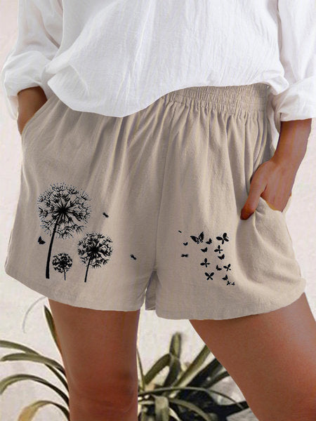 Dandelion Print High Waist Shorts Sophie Laurie
