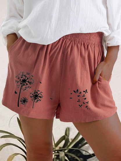 Dandelion Print High Waist Shorts Sophie Laurie