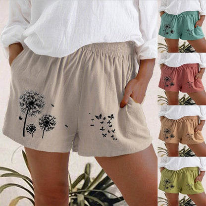 Dandelion Print High Waist Shorts Sophie Laurie