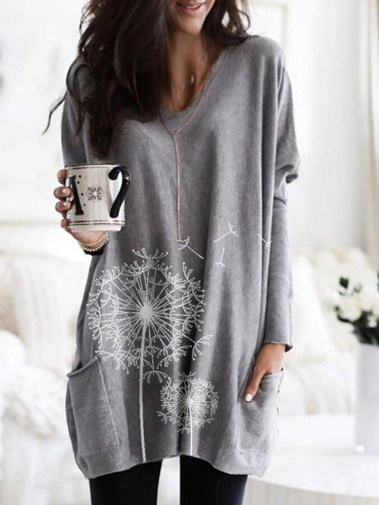Printed Dandelion Sophie Laurie Long Sleeve Blouse