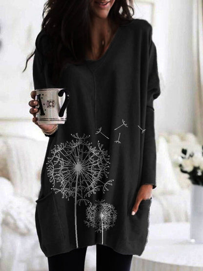 Printed Dandelion Sophie Laurie Long Sleeve Blouse