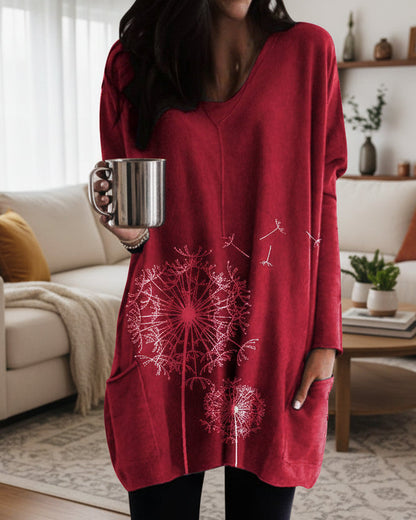 Printed Dandelion Sophie Laurie Long Sleeve Blouse