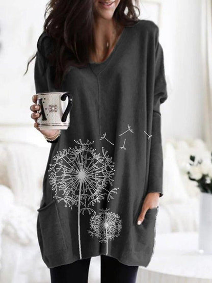 Printed Dandelion Sophie Laurie Long Sleeve Blouse