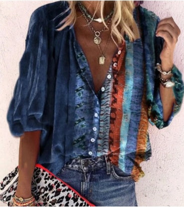 Chic Printed Long Sleeve Blouse by Sophie Laurie