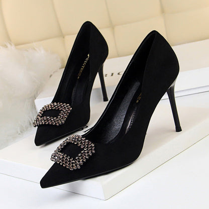 Elegant Rhinestone Stiletto Heels by Sophie Laurie