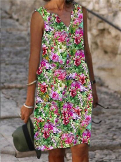 Vibrant Print Sophie Laurie Sleeveless A-Line Dress