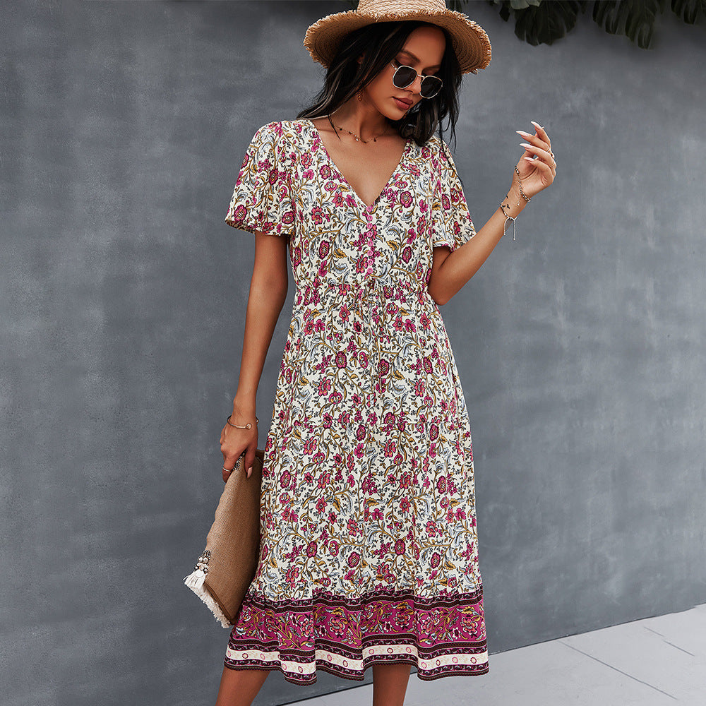 Vibrant Boho Floral Dress by Sophie Laurie