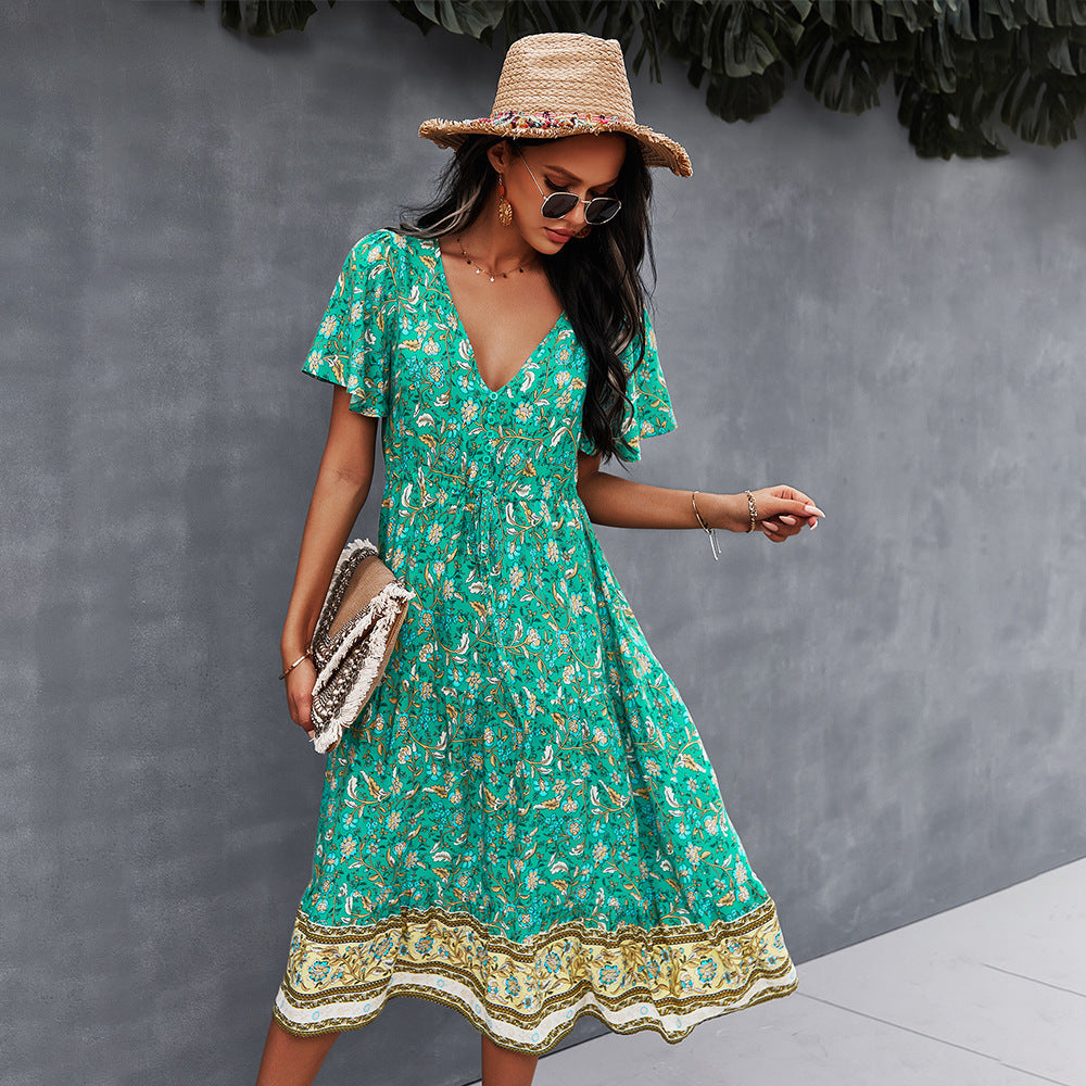 Vibrant Boho Floral Dress by Sophie Laurie