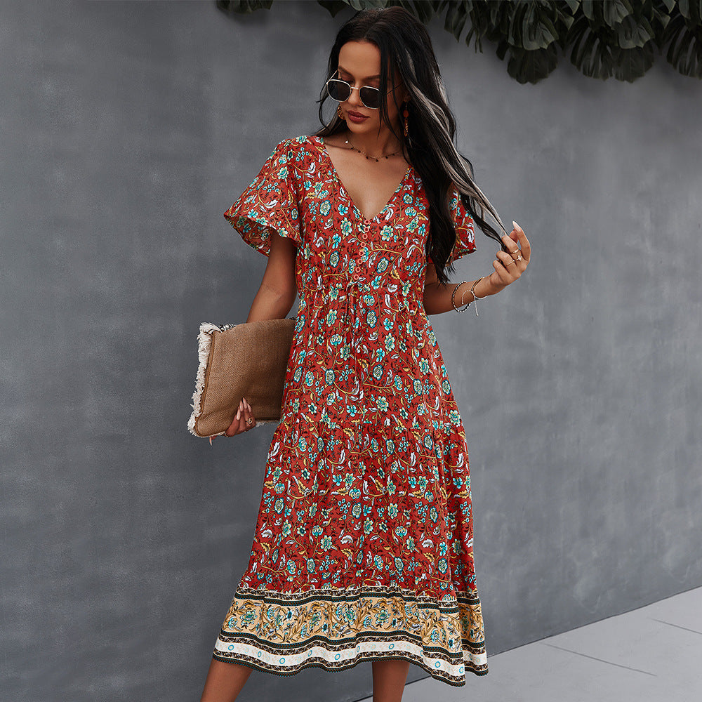 Vibrant Boho Floral Dress by Sophie Laurie