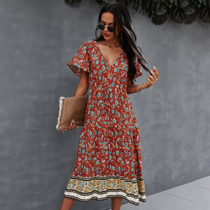 Vibrant Boho Floral Dress by Sophie Laurie
