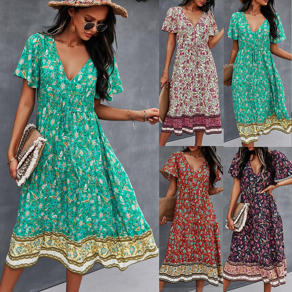 Vibrant Boho Floral Dress by Sophie Laurie