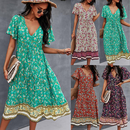 Vibrant Boho Floral Dress by Sophie Laurie