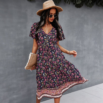 Vibrant Boho Floral Dress by Sophie Laurie