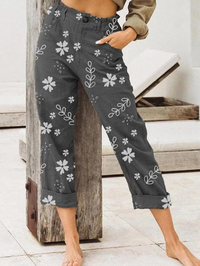 Floral Print Sophie Laurie Cropped Casual Pants