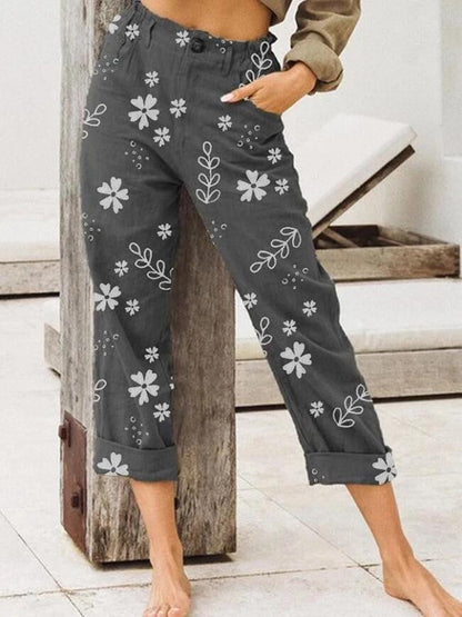 Floral Print Sophie Laurie Cropped Casual Pants