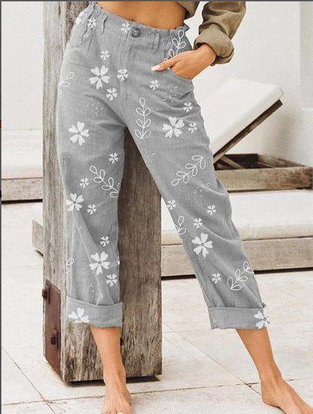 Floral Print Sophie Laurie Cropped Casual Pants