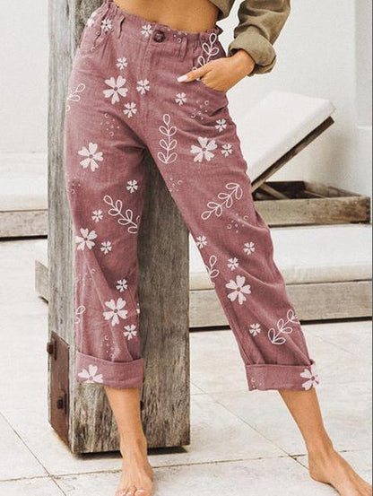 Floral Print Sophie Laurie Cropped Casual Pants