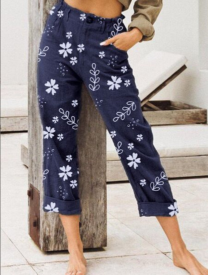 Floral Print Sophie Laurie Cropped Casual Pants