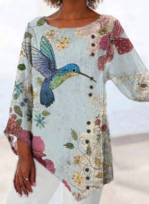 Floral Print Irregular Top by Sophie Laurie