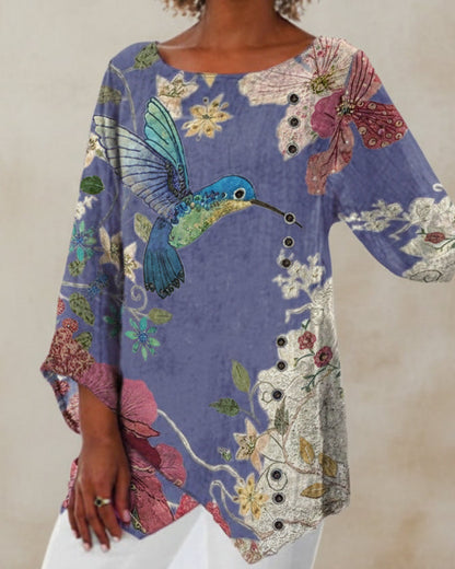 Floral Print Irregular Top by Sophie Laurie