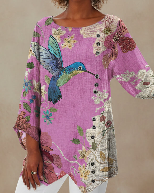 Floral Print Irregular Top by Sophie Laurie