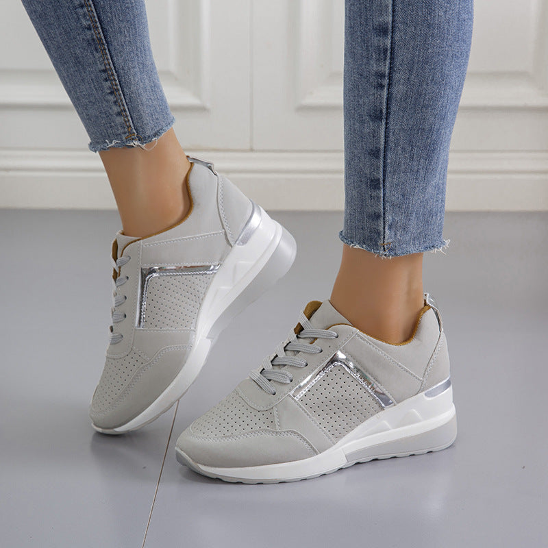 Chic Platform Lace-Up Sneakers by Sophie Laurie