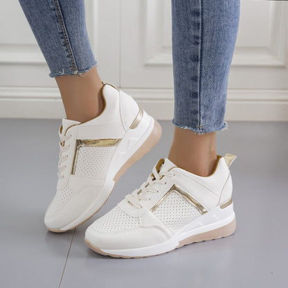 Chic Platform Lace-Up Sneakers by Sophie Laurie