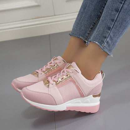 Chic Platform Lace-Up Sneakers by Sophie Laurie