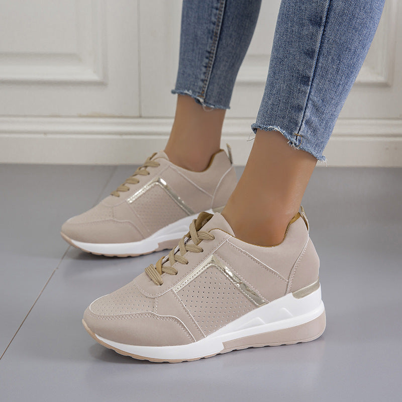 Chic Platform Lace-Up Sneakers by Sophie Laurie