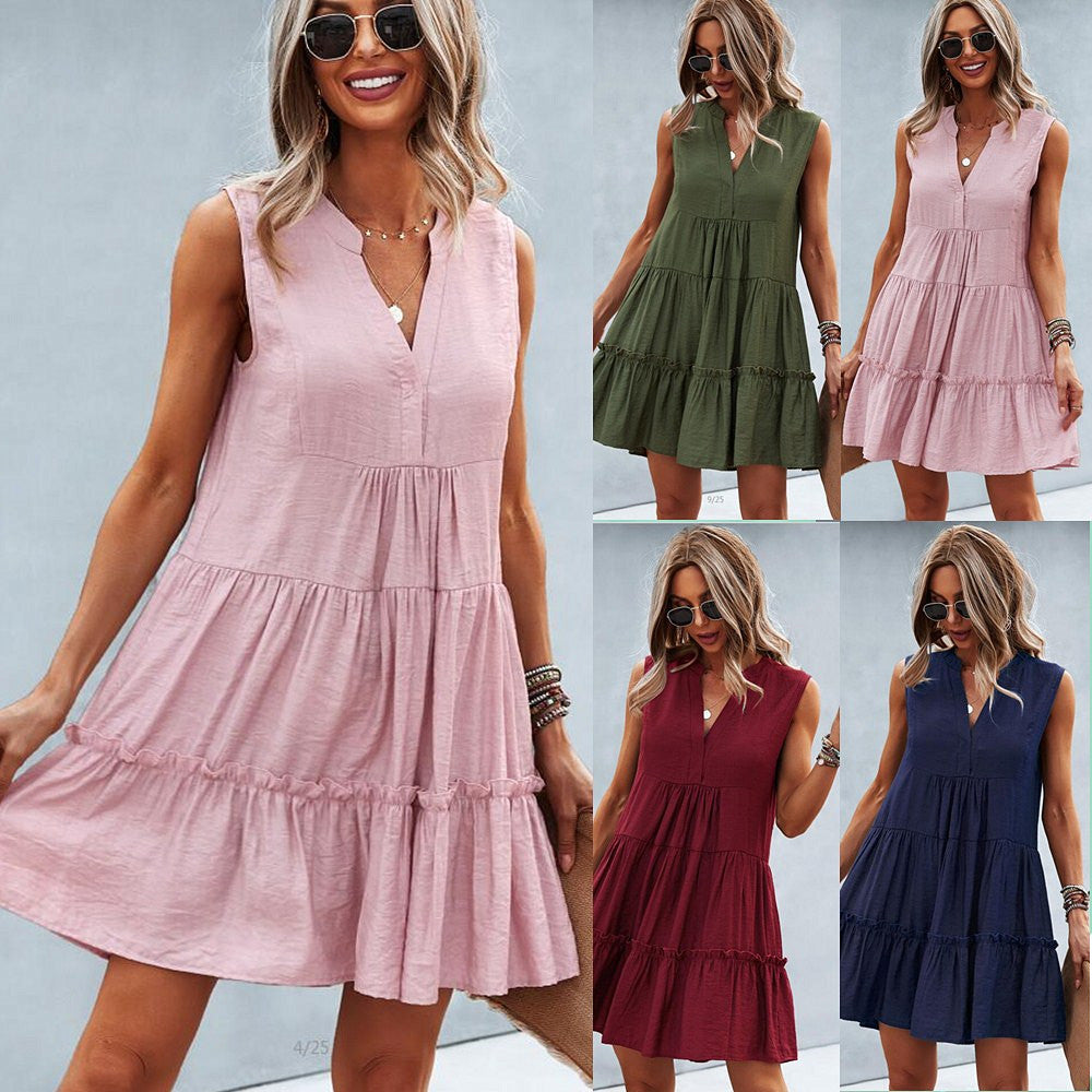 Chic V-Neck Sleeveless Dress by Sophie Laurie