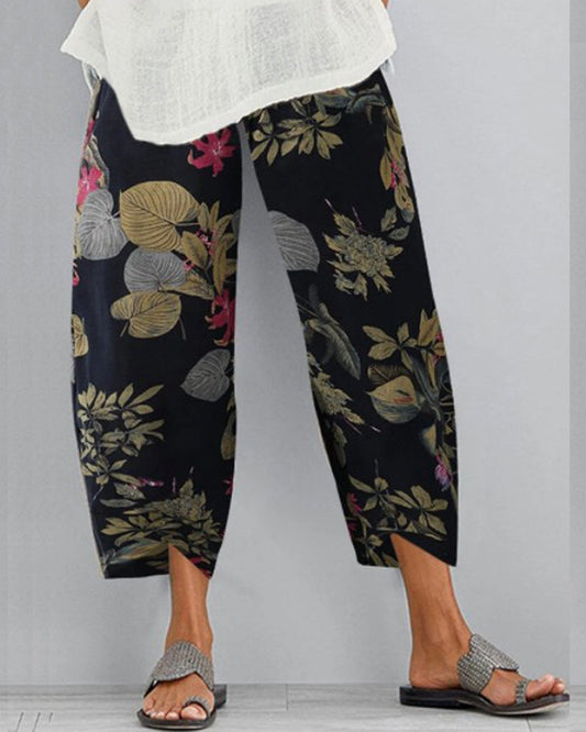 Boho Print Elastic Waist Pants by Sophie Laurie